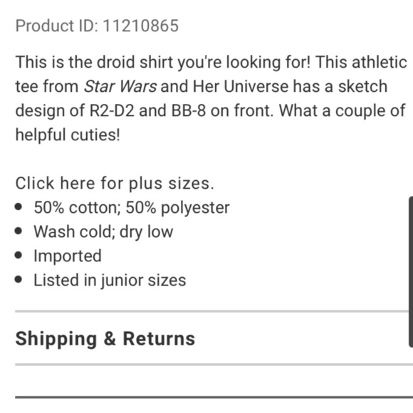 STAR WARS Her Universe Droids Tee - Picture 4 of 5